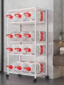 1 Piece 5 Tiers Multipurpose Storage Shelf Made Of 16mm Thick Steel Pipe For Bathroom, Elegant And Sturdy, High Quality, Suitable For Storing Buckets, Sinks, Towels, Detergents And Other Bathroom Supplies - 黑色 - 查看 6