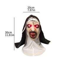 1個摩登原創電影修女面具和兜帽萬聖節化妝服 - 黑色 - 查看 2