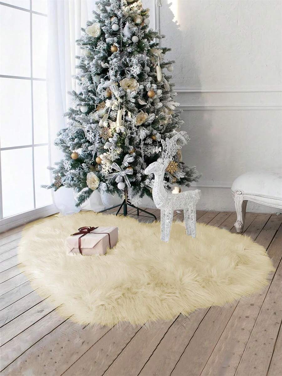 1pc Beige Heart Shaped Long Hair Carpet, Soft & Comfortable, Suitable For Living Room, Bedroom, Sofa Use - Home And Room Decoration - Beige - View 1