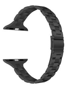 Gầy Thép không gỉ Dây đeo đồng hồ Tương thích với Apple Watch 41mm 40mm 38mm 45mm 44MM 42mm 49mm Thích hợp Đối với Loạt Của phụ nữ Dây đeo đồng hồ - màu đen - Xem 2