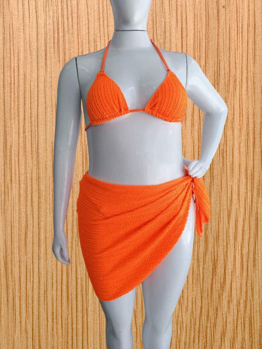 Women Bikini Sets - 橘色 - 查看 1