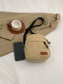 Minimalist All-Match Solid Color Mini Fashion Crossbody Bag - Khaki - View 4