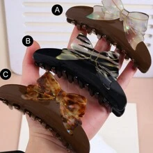 1 件壓克力蝴蝶結髮夾夾女式配件 - 彩色 - 查看 2