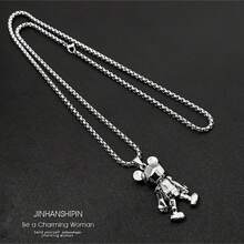 Articulated Teddy Bear Sweater Pendant Necklace, A Jewelry Gift For Couples - Bear - View 5