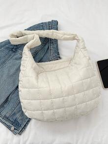 Cloud Folded Dumpling Bag, Small Batch Fashion Space Bag High-End Tote Shoulder Bag With Large Capacity - White - View 7