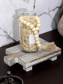 木質基座架,適用於廚房/浴室櫥櫃裝飾；木製展示盤,用於裝飾和展示 - 白色 - 查看 4