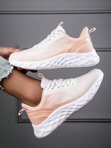 女性時尚粉色運動鞋,具有減震、防滑、耐用和輕盈等特性 - 粉色 - 查看 2