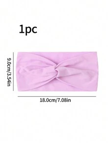 1入組嬰兒女孩休閒可愛尼龍糖果色扭結發帶,裝飾性髮飾,是禮物的理想選擇 - 紫色 - 查看 2