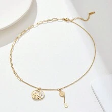 1入新奇設計發揮創意的即時貨幣配件項鍊,時尚的頸圈配件,適合女性佩戴 - 金色 - 查看 6