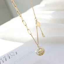 1入新奇設計發揮創意的即時貨幣配件項鍊,時尚的頸圈配件,適合女性佩戴 - 金色 - 查看 9