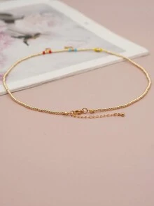 新品多彩波霸頸鍊,珠寶配鍍金心形、星形、十字形吊墜,夏季女性飾品 - JS-N23031601A - 查看 4