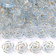20pcs 17mm Acrylic Hot Stamping Rose DIY Jewelry Making Clothing Earrings Decoration
