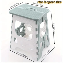 Household Folding Stool Simple Adult & Kids Plastic Small Bench, Outdoor Fishing Stool, Train & Camping Seat - Baby Blue - View 1