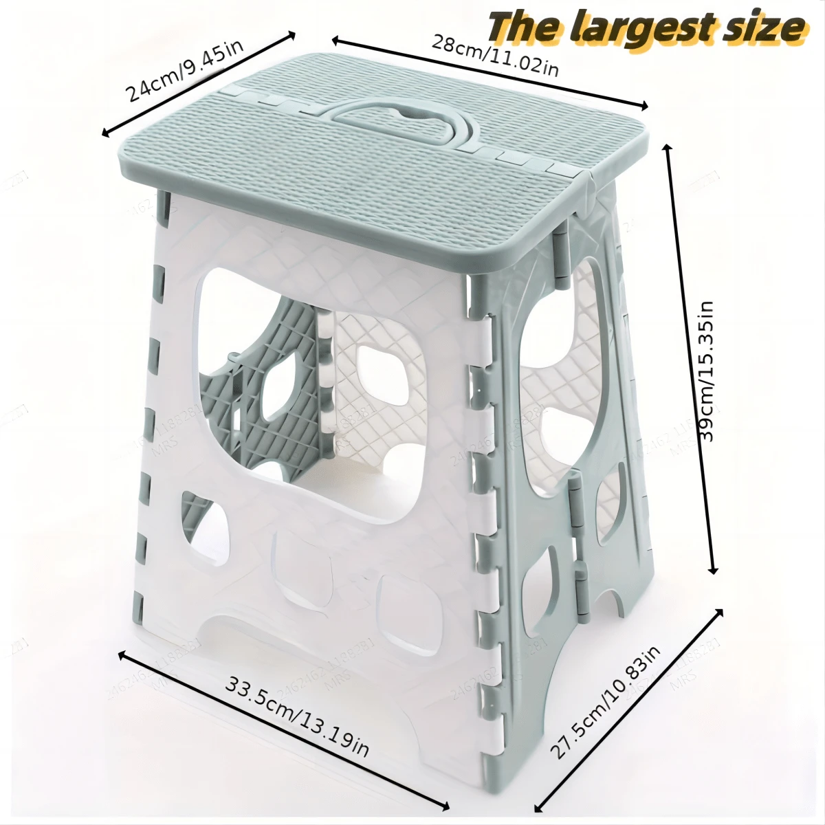 Household Folding Stool Simple Adult & Kids Plastic Small Bench, Outdoor Fishing Stool, Train & Camping Seat - Baby Blue - View 1