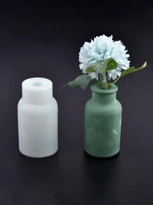 1入diy創意花卉編排矽膠模具,適用於製作石膏和環氧樹脂花瓶裝飾的立體花瓶模具 - 白色 - 查看 1