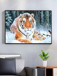 5d Diy鑽石畫霸氣的帥大虎圖案鑽石藝術套件,適用於成人初學者diy全鑽石點綴繪畫工藝品,家庭牆壁裝飾驚喜禮物海報藝術40*30cm無邊框 - 彩色 - 查看 1