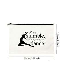 最佳禮物有趣化妝袋,溫暖甜蜜富靈感的口袋,如果你跌倒了就把它變成舞蹈中的一部分,女性朋友禮物,戶外旅行儲物袋美容套裝化妝包,畢業旅行禮物,可愛復古簡約時尚字母圖案印花袋儲物袋,物品收納化妝袋,聖誕妝容收納袋,洗衣袋手拿包,輕便折疊儲物袋,簡約購物袋,老師禮物手拿包,感恩護士醫生老師 - 米色 - 查看 6