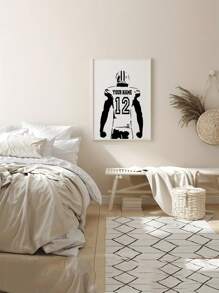 1張定制足球海報,定制足球帆布壁畫,定制名字和號碼球員球衣牆飾,足球禮物適合父親、丈夫、兒子,臥室客廳牆壁裝飾理想禮物,無框 - 彩色 - 查看 2