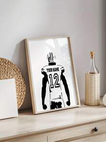 1張定制足球海報,定制足球帆布壁畫,定制名字和號碼球員球衣牆飾,足球禮物適合父親、丈夫、兒子,臥室客廳牆壁裝飾理想禮物,無框 - 彩色 - 查看 4