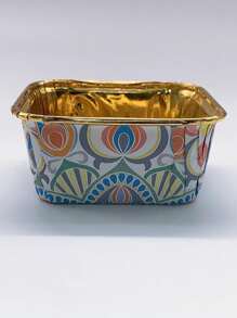 Cakegiugiu 套装、50 个波西米亚风格纸杯蛋糕、50/100 个一次性纸杯蛋糕杯、方形纸质烘焙杯、耐热纸杯蛋糕模具、光面纸杯蛋糕衬垫、松饼杯、蛋糕托，非常适合派对、婚礼、生日和新年！ - 02 - 查看 5