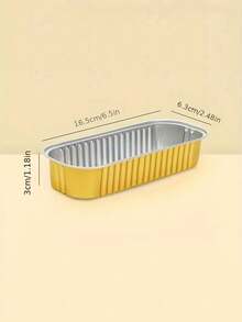 10pcs Aluminum Foil Rectangular Baking Cups Disposable Foil Food Containers, Ideal For Cooking, Heating And Storage.Great For Baking, Meal Preparation, Baking Tools, Kitchen Gadgets, Kitchen Accessories - Gold - View 3