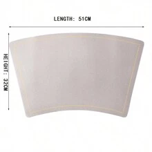 1pc Gold Nordic Style Leather Fan-Shaped Placemat With Golden Edge, Waterproof, Oil-Resistant, Heat-Insulating, Easy-To-Clean, Creative Table Mat For Western Food, Double-Sided Leather-Wire Mesh Dish Mat - Gold - View 5