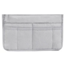 Large Capacity Makeup Bag, Fashionable Inner Storage Bag With Double Zipper For Organizing Cosmetics, Toiletries And Carrying - Grey - View 7