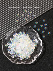 2mm-6mm圓形扁平後面無凸起樹脂鑽石透明糖果ab顏色閃閃發光閃石diy指甲藝術寶石綴咔指甲貼紙黏在dmc珠寶上,適合衣服,袋子,鞋子,杯子,瓶子,保溫杯,手機,化妝品diy配件 - 白色 - 查看 3