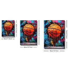 1pc Street Graffiti Basketball Poster Sports Art Painting Canvas Print Boy Teen Room Dorm Decoration,Frameless