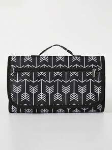 防水尿布更换垫适合户外使用，便携式婴儿尿布垫，可折叠，方便婴幼儿携带，也可作为新生儿尿布袋收纳袋 - 黑色 - 查看 6