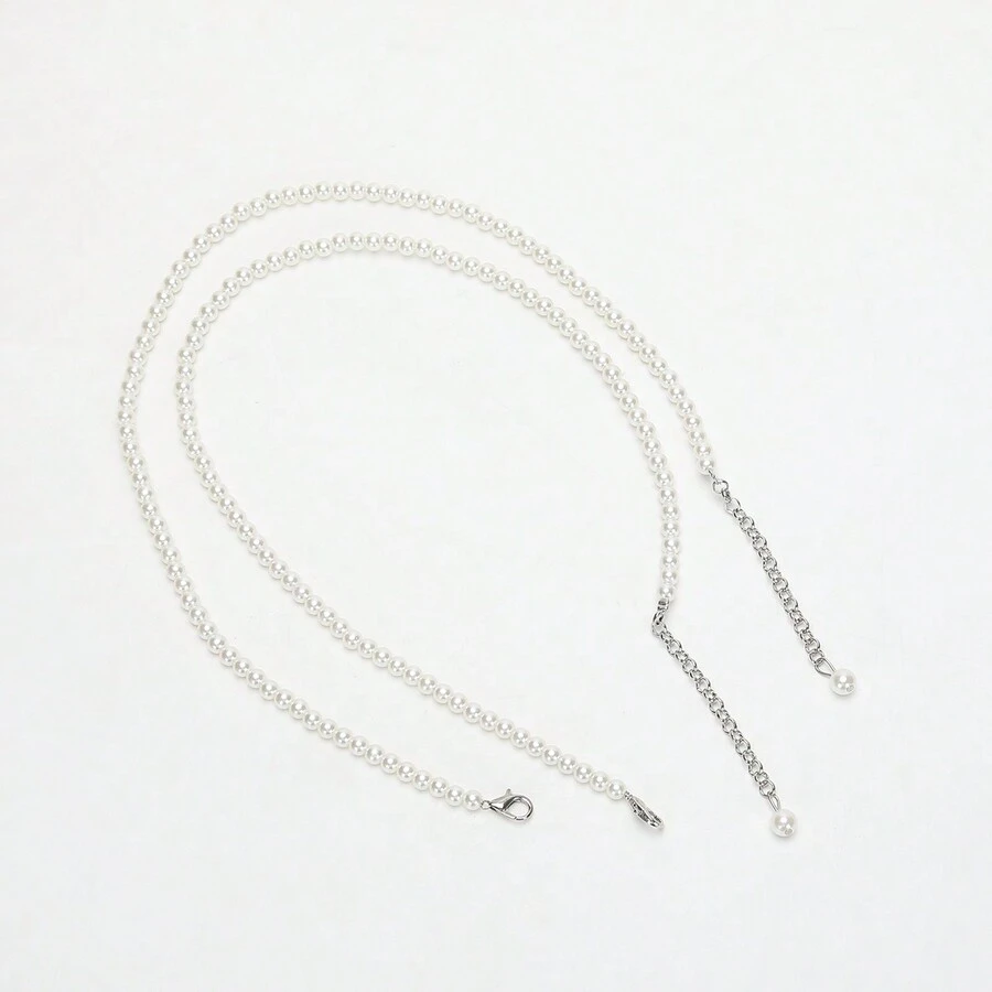 新款女鞋配件金屬和鑽石裝飾可拆卸鞋夾高跟鞋裝飾 - 白色 - 查看 1