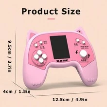 1入手提式遊戲機（帶俄羅斯方塊），迷你教育玩具遊戲機，適用於兒童 - 淺粉紅色 - 查看 2