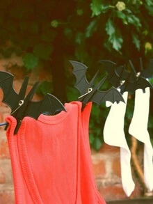 2入組創意蝙蝠造型衣架,卡通防風防滑洗衣夾 - 黑色 - 查看 5