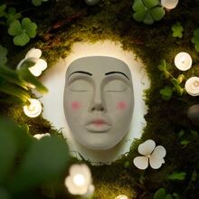 1 件树脂人脸形花瓶，适合厨房、卧室、客厅和门厅装饰 - 灰色 - 查看 3