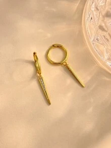 1對時尚s925純銀精美耳墜,專為女性打造的珠寶首飾紀念日禮物,精美珠寶耳環 - 金黃色 - 查看 5