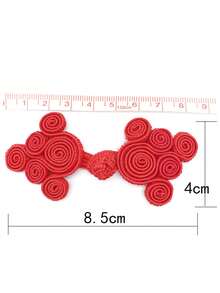 5入手工中式復古唐裝扣,六環扣扣緊裝 - 紅色 - 查看 7
