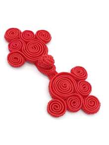 5入手工中式復古唐裝扣,六環扣扣緊裝 - 紅色 - 查看 6