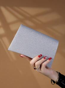 閃爍閃光,耀眼迷人,優雅華貴的1款鑲有鑽石的時尚金屬閃尚手拿包,適用於女性的派對、婚禮、晚宴、宴會晚餐包,最適合女孩的上班族、女人和女性,是派對、婚禮、舞會、宴會、晚宴的最佳禮物 - 銀色 - 查看 6