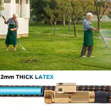 升級版25英尺可伸縮花園水管,25英尺防漏輕量花園用水管,額外強度耐用園藝彈性水管,擴展花園水管 - 黑橙色 - 查看 4