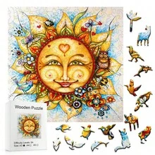 Sunflower Puzzle, A Highly Difficult Magic Puzzle Toy. Asymmetric Animal Shape Wooden Puzzle Birthday Holiday Adult Gift Brain Teaser Wooden Toy - Multicolor - View 7