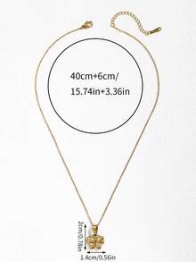 1 件小眾獨特不銹鋼吊墜項鍊,適合女士在節日和日常生活中佩戴 - 金黃色 - 查看 2