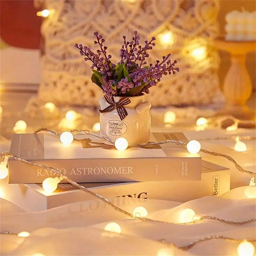 1set Led Globe String Lights, Usb Powered 40leds String Lights With 8 Modes, Globe Decorative String Lights For Diy Wedding Party Bedroom Thanksgiving Valentine's Day Mother's Day Favor Decoration - Warm White - View 1