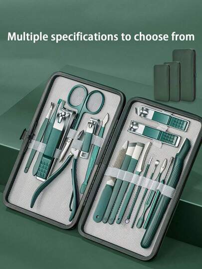修甲套裝專業指甲剪套裝修腳護理工具 - 不銹鋼女士修飾套裝,適用於旅行或家庭
