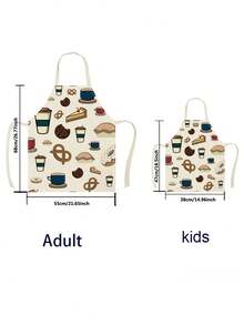 1件印花亞麻圍裙 - 紫色 - 查看 2