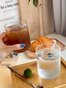 1入組簡約透明圓形直桿咖啡＆茶＆果汁玻璃杯,耐熱,適合早餐 - 無色 - 查看 4