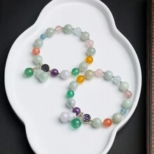 1pc Natural Multi-Gemstone Gourd Shaped Pendant Bracelet - Gourd Bracelet - View 2