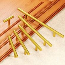 50-500mm金色不銹鋼廚房門櫥t型拉手扣把柜把手家具櫥櫃抽屜手柄 - Gold - 查看 2