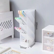 Desk Organizer Pen Pencil Holder Multipurpose Plastic Office Gadget - 彩色 - 查看 4