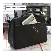 1個大容量筆袋,標記筆盒,化妝刷收納袋,小袋,可攜式筆盒 - 黑色 - 查看 5