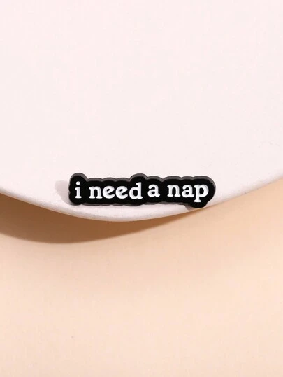 1pc I Need A Nap Cartoon Brooch Pin, Unisex Daily Accessories
